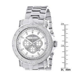 Men's Diamond Chronograph Watch By Luxurman 0.75ct Escalade -Luxurman mens diamond chronograph watch by luxurman 075ct escalade ruler
