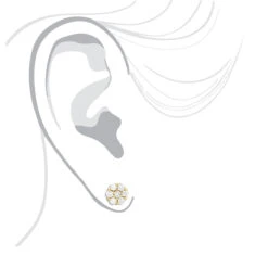 Men's Diamond Cluster Earring 14K Yellow Gold 1/2ct Single Stud -Luxurman mens diamond cluster earring 14k gold 12ct single stud bod