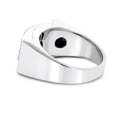 Men's Diamond 14K White Gold Ring By Luxurman 0.8ct Wedding Band 9 Men's Diamond 14K White Gold Ring By Luxurman 0.8ct Wedding Band -Luxurman mens diamond gold ring by luxurman 08ct 14k wedding band backwh