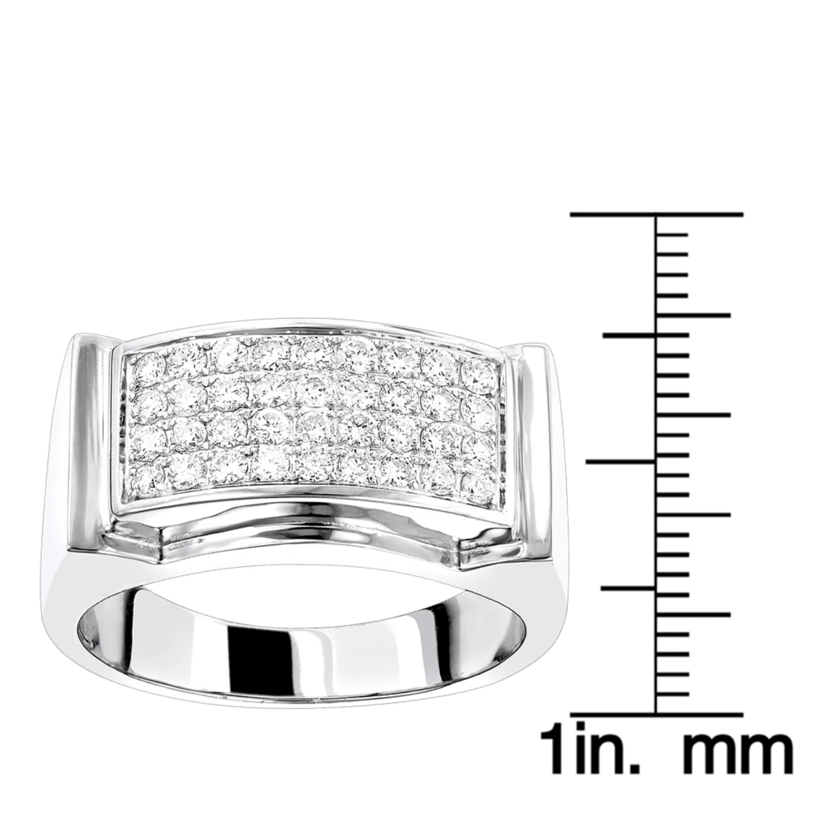 Men's Diamond 14K White Gold Ring By Luxurman 0.8ct Wedding Band 6 Men's Diamond 14K White Gold Ring By Luxurman 0.8ct Wedding Band - Image 6