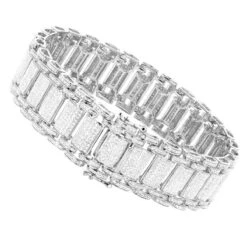 Men's Diamond Bracelet In Sterling Silver 5 Carats -Luxurman mens diamond link bracelet in sterling silver 5 carats back 1668748818
