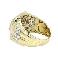 Men's 10K Yellow Gold 2.5 Carat Luxurman Diamond Pinky Ring For Men -Luxurman mens diamond pinky rings 10k gold 25 carat luxurman diamond ring for men backye