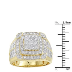 Men's 10K Yellow Gold 2.5 Carat Luxurman Diamond Pinky Ring For Men -Luxurman mens diamond pinky rings 10k gold 25 carat luxurman diamond ring for men rulerye