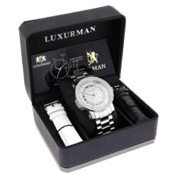 Men's Diamond Watch 0.12ct Luxurman -Luxurman mens diamond watch 012ct luxurman p 35200 3