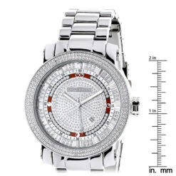 Men's Diamond Watch 0.12ct Luxurman -Luxurman mens diamond watch 012ct luxurman p 35200 ruler
