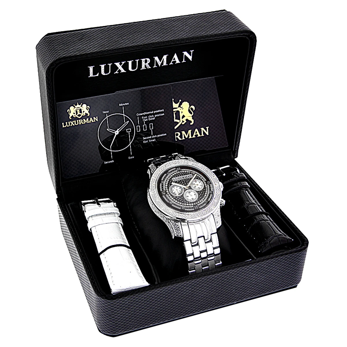 Men's Diamond Watch: Luxurman 0.50ct 4 Men's Diamond Watch: Luxurman 0.50ct - Image 4