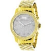 Men's Diamond Watch Yellow Gold Plated Luxurman Raptor 025ct W Metal Band