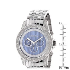Men's Diamond Blue MOP 0.5ct Luxurman Freeze -Luxurman mens diamond watches blue mop 05ct luxurman freeze p 9237 ruler