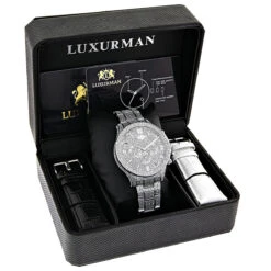 Men's Diamond Fully Iced Out Watch 1.25ct Luxurman Liberty Swiss Mvt -Luxurman mens diamond watches fully iced out diamond watch 125ct luxurman 4