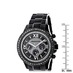 Men's Diamond Luxurman Black Diamond Watch 2ct Liberty -Luxurman mens diamond watches luxurman black diamond watch 2ct liberty ruler