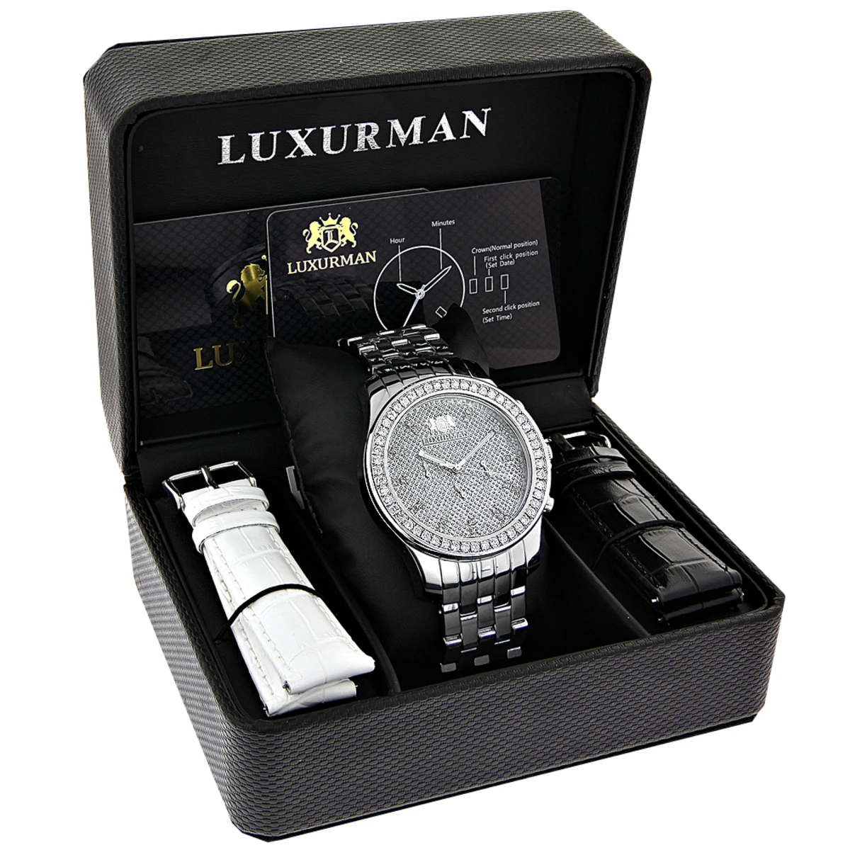 Men's Diamond LUXURMAN Diamond Watch 2.5ct 4 Men's Diamond LUXURMAN Diamond Watch 2.5ct - Image 4