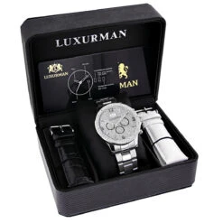 Men's Diamond Luxurman Midsize Watch 0.2ct -Luxurman mens diamond watches luxurman midsize watch 02ct 4