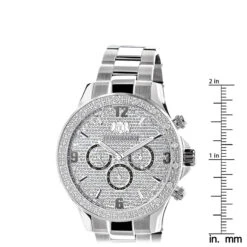 Men's Diamond Luxurman Midsize Watch 0.2ct -Luxurman mens diamond watches luxurman midsize watch 02ct ruler