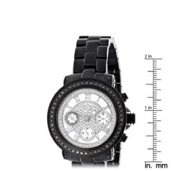 Luxurman Black Diamond White Dial Watch For Men And Women 9 Luxurman Black Diamond White Dial Watch For Men And Women -Luxurman mens ladies diamond watches luxurman black diamond watch 8 ruler