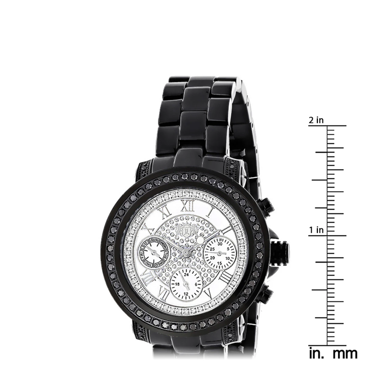 Luxurman Black Diamond White Dial Watch For Men And Women 5 Luxurman Black Diamond White Dial Watch For Men And Women - Image 5