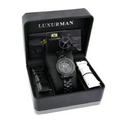 Unisex Diamond Luxurman Black Diamond Watch -Luxurman mens ladies diamond watches luxurman black diamond watch 4