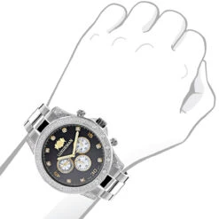 Men's Luxurman Diamond Watch 0.5ct Two Tone Liberty Swiss Movt -Luxurman mens luxurman diamond watch 05ct two tone liberty swiss movt bod