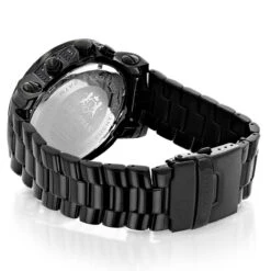 Men's Oversized Black Diamond Watch By LUXURMAN 0.75ct Chronograph -Luxurman mens oversized black diamond watch by luxurman 075ct chronograh 2