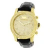 Men's Yellow Gold Plated Watch With Diamonds 0.5ct Luxurman