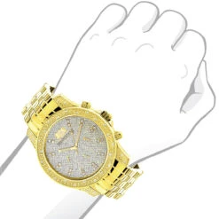 Men's Yellow Gold Tone Watch With Diamonds 0.50ct Luxurman 7 Men's Yellow Gold Tone Watch With Diamonds 0.50ct Luxurman -Luxurman mens yellow gold tone watch with diamonds 050ct luxurman