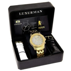 Men's Yellow Gold Tone Watch With Diamonds 0.50ct Luxurman 8 Men's Yellow Gold Tone Watch With Diamonds 0.50ct Luxurman -Luxurman mens yellow gold tone watch with diamonds 050ct luxurman 4