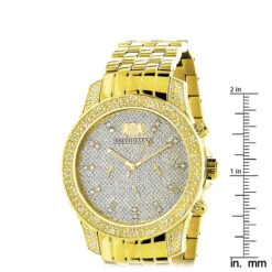 Men's Yellow Gold Tone Watch With Diamonds 0.50ct Luxurman 9 Men's Yellow Gold Tone Watch With Diamonds 0.50ct Luxurman -Luxurman mens yellow gold tone watch with diamonds 050ct luxurman ruler