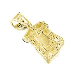 Mini Black Diamond Jesus Head Pendant Charm 10K Yellow Gold 1/2 Carat -Luxurman mini black diamond jesus head pendant charm solid 10k gold 12 carat backye