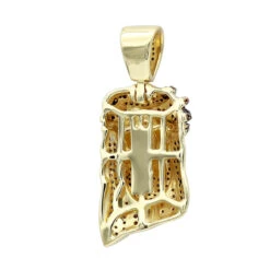 Mini Diamond Jesus Face Pendant 10K Yellow Gold 1/2 Carat Red Diamonds -Luxurman mini diamond jesus face pendant solid 10k gold 12 carat red diamonds backye