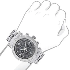 Oversized Diamond Luxurman Men's Diamond Watch 0.75ct -Luxurman oversized diamond watches luxurman mens diamond watch 075ct 3