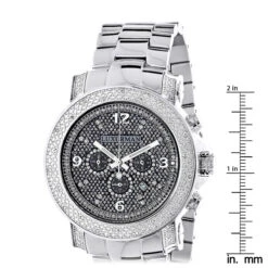 Oversized Diamond Luxurman Men's Diamond Watch 0.75ct -Luxurman oversized diamond watches luxurman mens diamond watch 075ct ruler