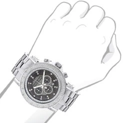 Oversized Men's Diamond Watch 0.25ct Black MOP Luxurman Escalade W Chronograph 8 Oversized Men's Diamond Watch 0.25ct Black MOP Luxurman Escalade W Chronograph -Luxurman oversized mens diamond watch 025ct black mop luxurman escalade w chronograph 3