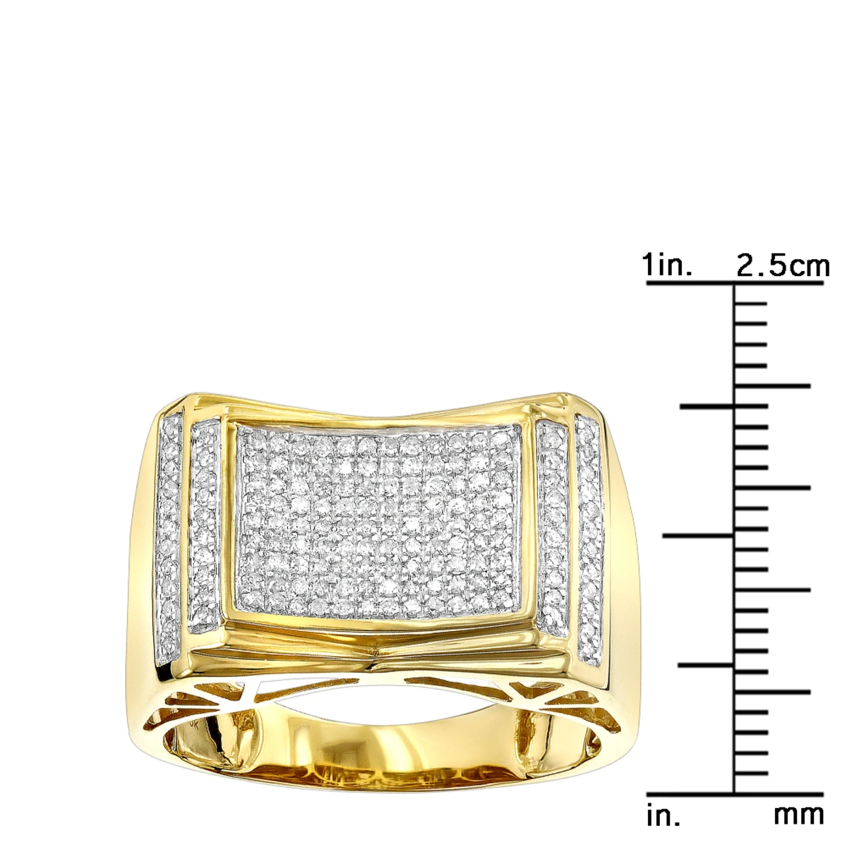 Pave Diamond Ring For Men 10K Yellow Gold White Gold Rose Gold 1/2ct 6 Pave Diamond Ring For Men 10K Yellow Gold White Gold Rose Gold 1/2ct - Image 6
