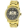 Yellow Gold Plated Large Men's Diamond Watch Luxurman Phantom