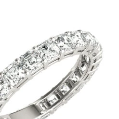 Platinum Asscher Cut Diamond Eternity Band Diamond Anniversary Ring 3ct -Luxurman platinum asscher cut diamond eternity band diamond anniversary ring 3ct box