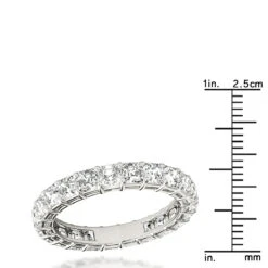 Platinum Asscher Cut Diamond Eternity Band Diamond Anniversary Ring 3ct -Luxurman platinum asscher cut diamond eternity band diamond anniversary ring 3ct ruler