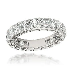 Platinum Asscher Cut Diamond Eternity Ring Anniversary Band For Women 6ct
