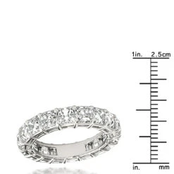 Platinum Asscher Cut Diamond Eternity Ring Anniversary Band For Women 6ct -Luxurman platinum asscher cut diamond eternity ring anniversary band for women 6ct ruler