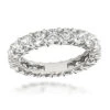 Platinum Cushion Cut Diamond Eternity Band Diamond Anniversary Ring 4ct