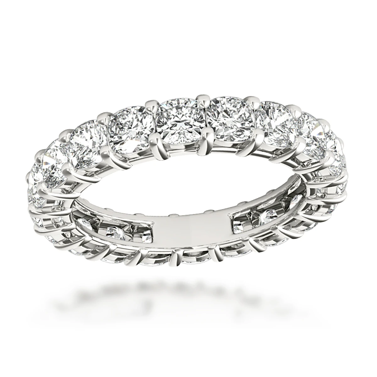 Platinum Cushion Cut Diamond Eternity Band Diamond Anniversary Ring 4ct 1 Platinum Cushion Cut Diamond Eternity Band Diamond Anniversary Ring 4ct