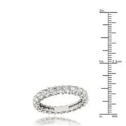 Platinum Cushion Cut Diamond Eternity Ring Diamond Anniversary Ring 2.5ct -Luxurman platinum cushion cut diamond eternity ring diamond anniversary ring 25ct ruler