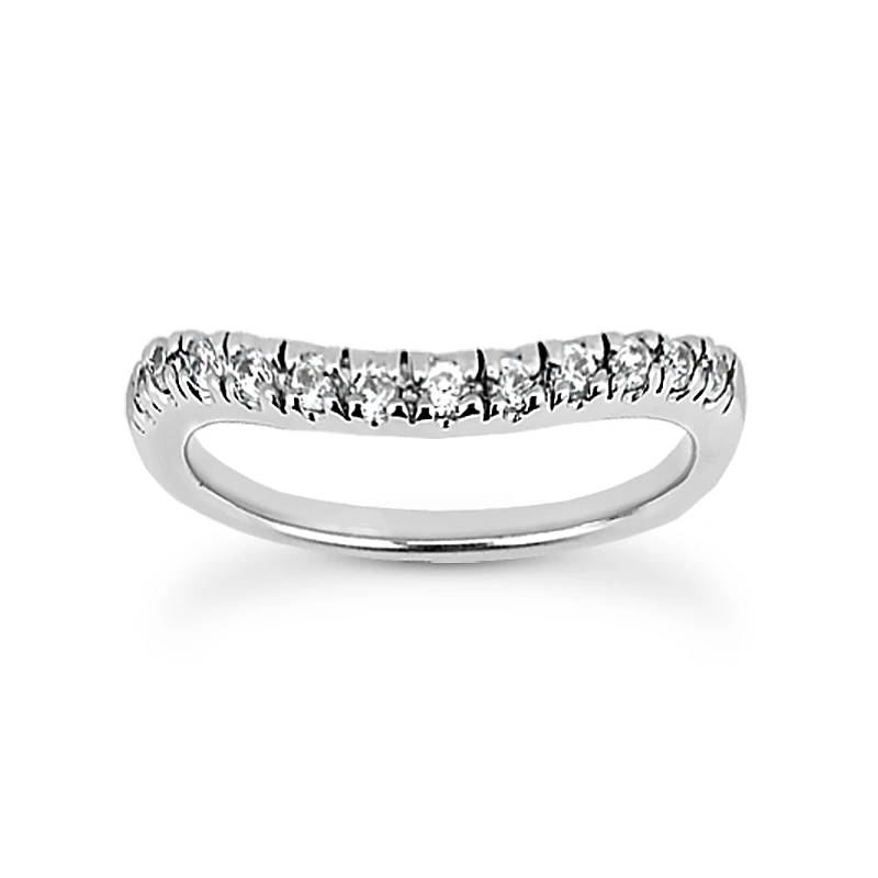 Thin Platinum Diamond Engagement Band 0.33ct 1 Thin Platinum Diamond Engagement Band 0.33ct