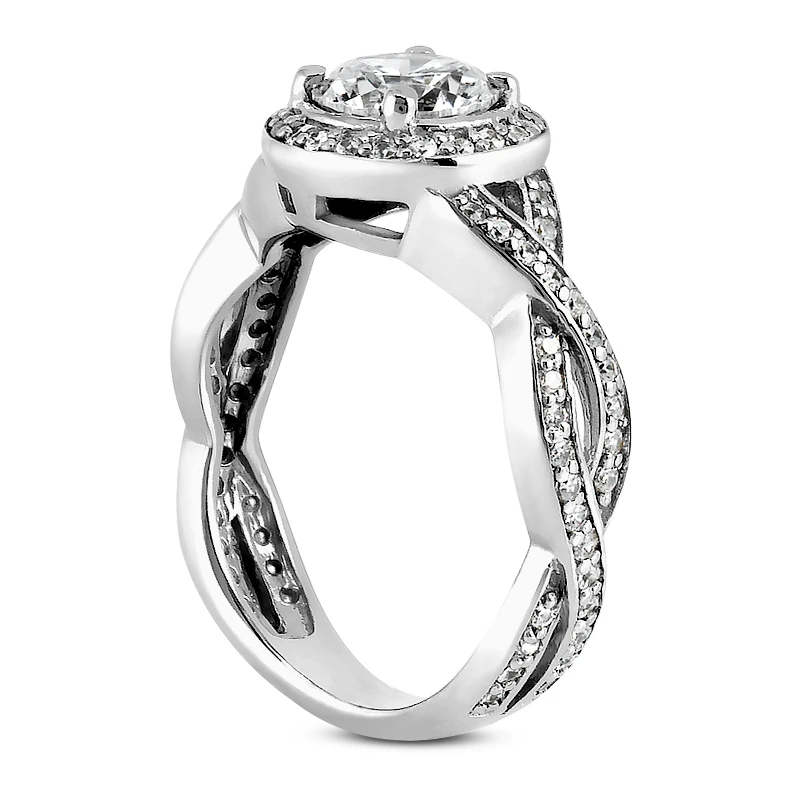 Platinum Diamond Engagement Ring 1.37ct 4.7mm 2 Platinum Diamond Engagement Ring 1.37ct 4.7mm - Image 2