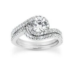 Platinum Diamond Engagement Ring Set 1.61ct