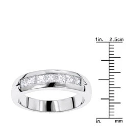 Platinum Diamond Men's Wedding Ring 0.98ct 5.8mm -Luxurman platinum diamond mens wedding ring 098ct p 31276 rulerwh