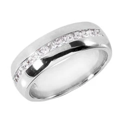 Platinum Diamond Men's Wedding Ring 1.20ct