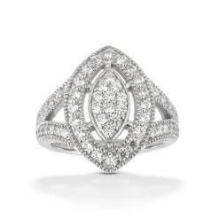 Platinum Diamond Right Hand Ring 1.08ct