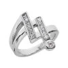 Platinum Diamond Right Hand Women's Ring 0.36ct 21.1mm