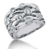 Platinum Diamond Right Hand Women's Ring 1.14ct