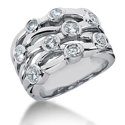 Platinum Diamond Right Hand Women's Ring 1.14ct 1 Platinum Diamond Right Hand Women's Ring 1.14ct