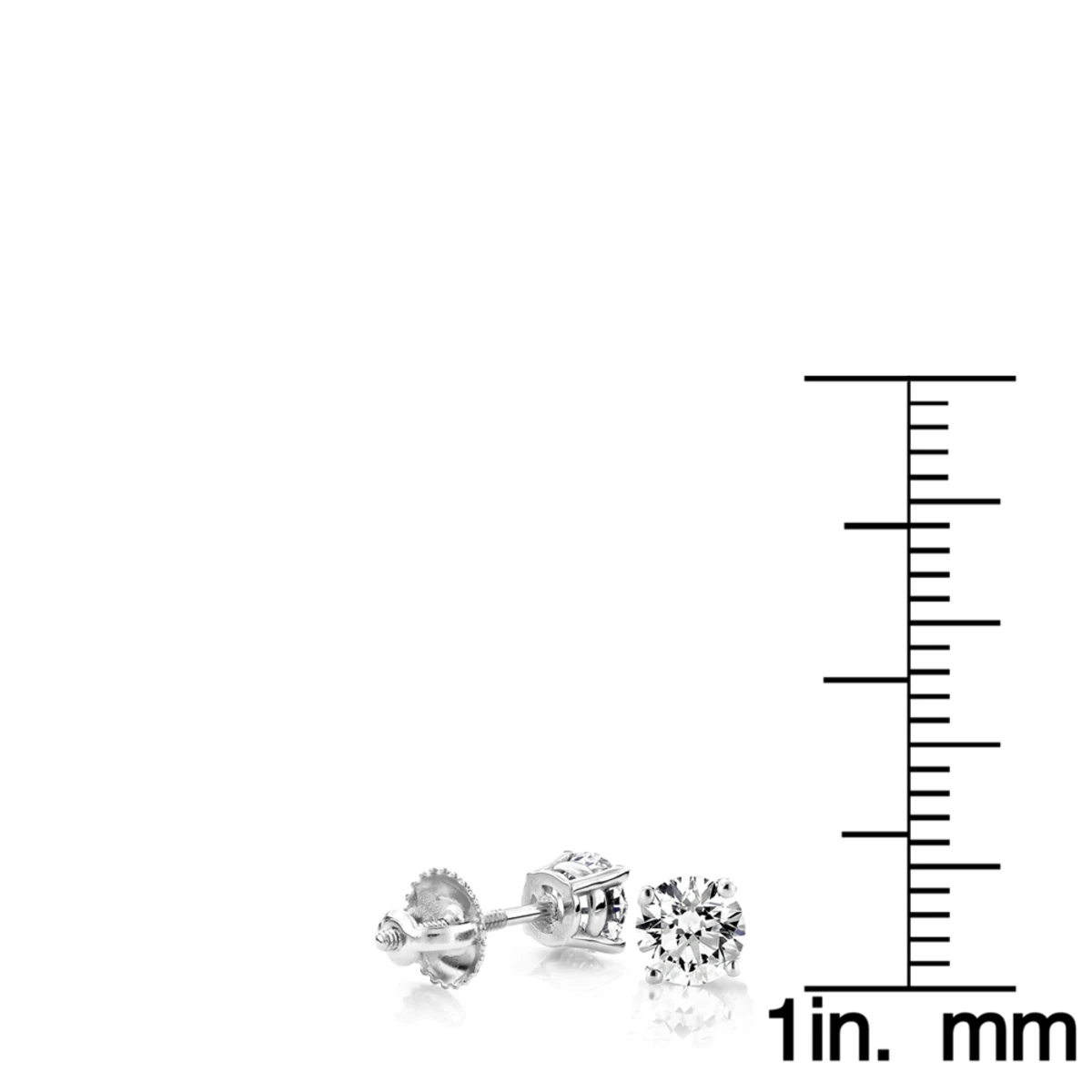 Platinum Diamond Studs Earrings 0.75ct 4 Platinum Diamond Studs Earrings 0.75ct - Image 4